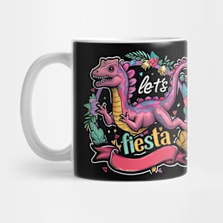 Cute dino happy cinco de mayo let's fiesta Mug